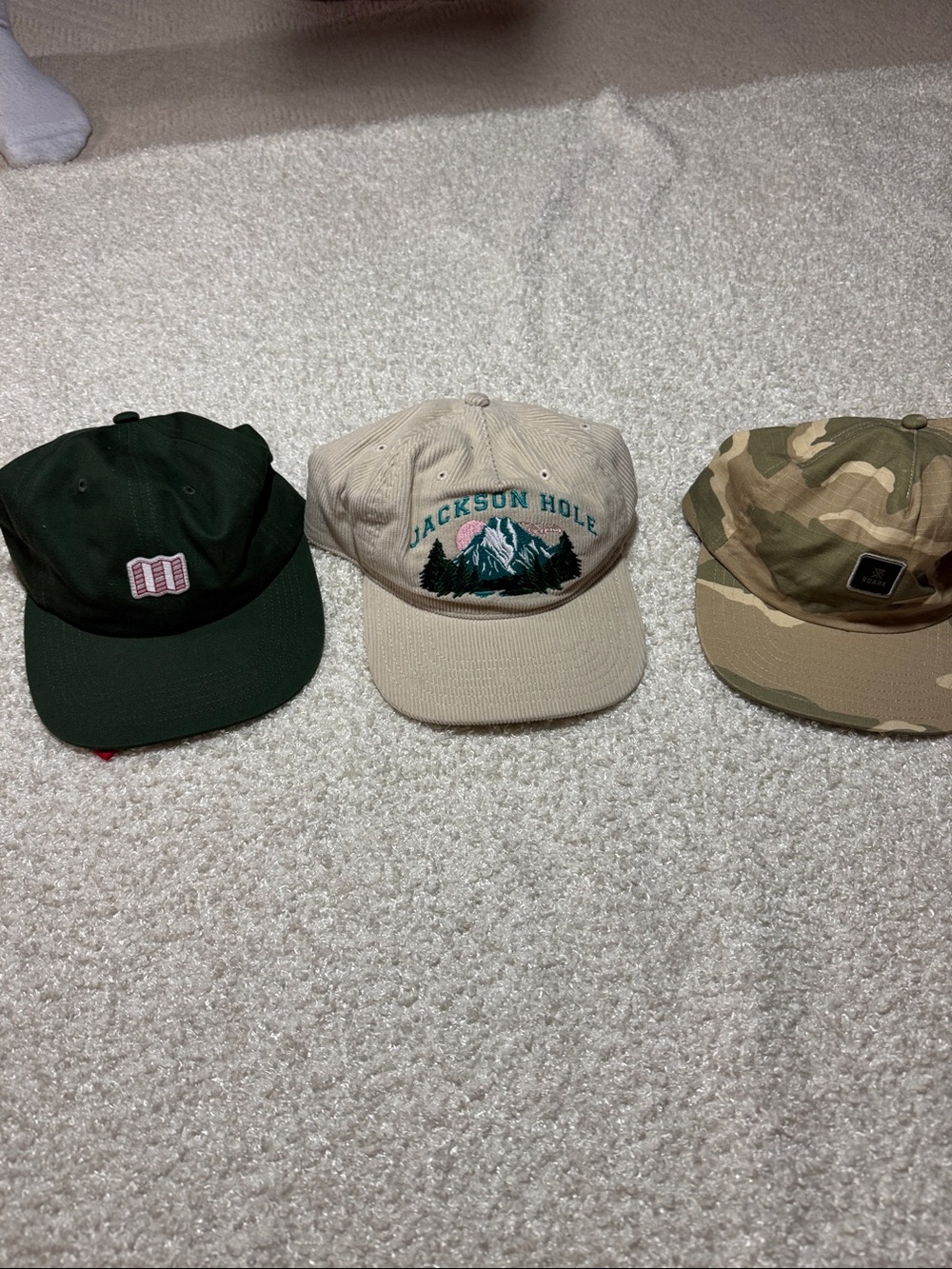 Beige Corduroy Mountain Embroidered Cap